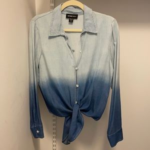Never worn long sleeve cropped chambray shirt